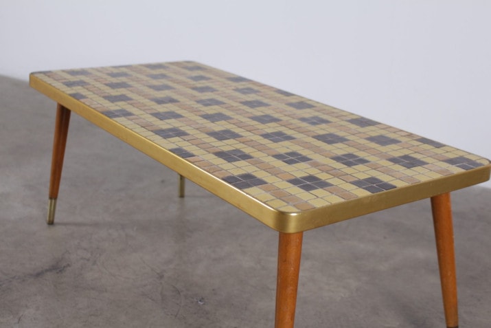 Gold ceramic coffee table
