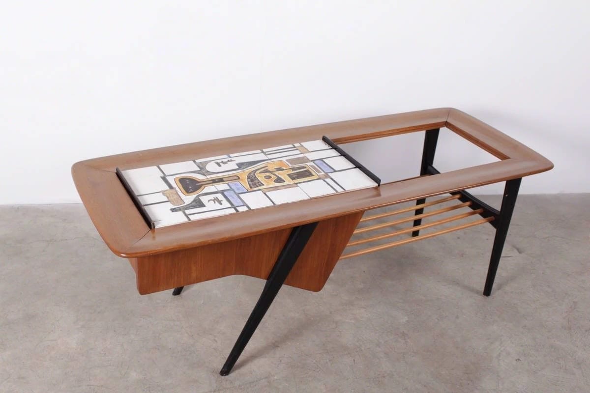 Rare opening coffee table - Alfred hendrickx for Belform