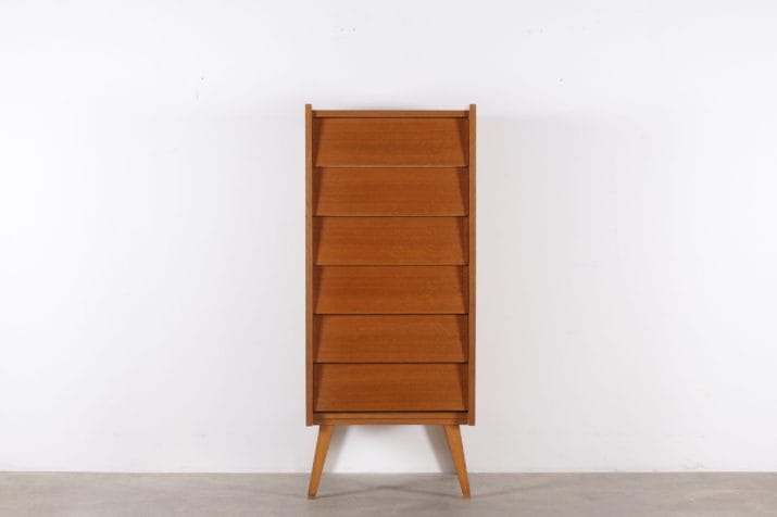 Modernist French column chest of drawers