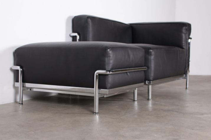 Meridienne and ottoman Le Corbusier / Cassina, "LC2 - LC 3