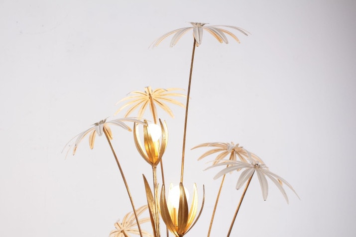 Hans Kögl "Fleurs" gilded floor lamp