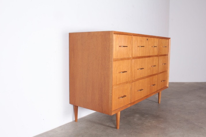 meuble vintage chêne tiroirs métier gascoin gabriel reconstruction 3