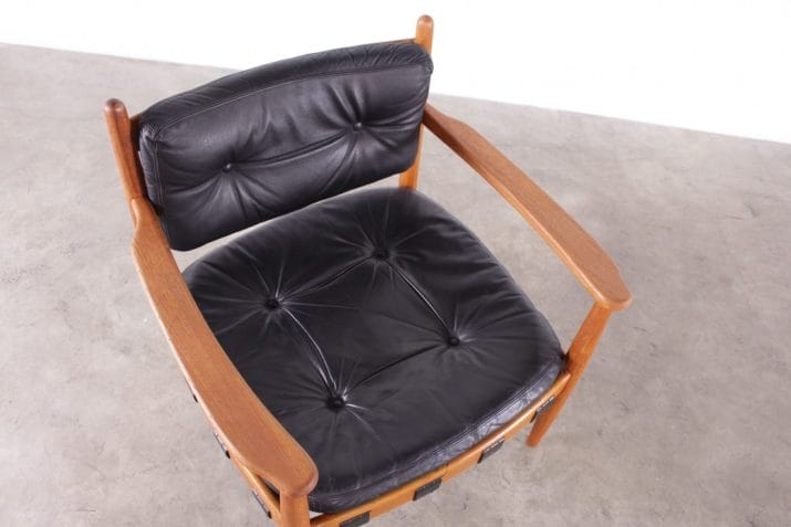 fauteuils cuir vintage scandinave style arne norell danemark 5