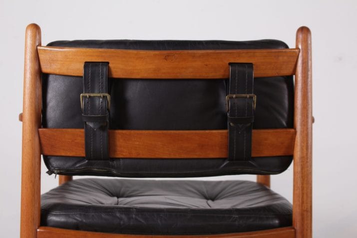 fauteuils cuir vintage scandinave style arne norell danemark 7
