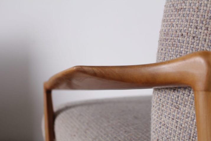 fauteuils scandinaves vintage tissus laine clair 7