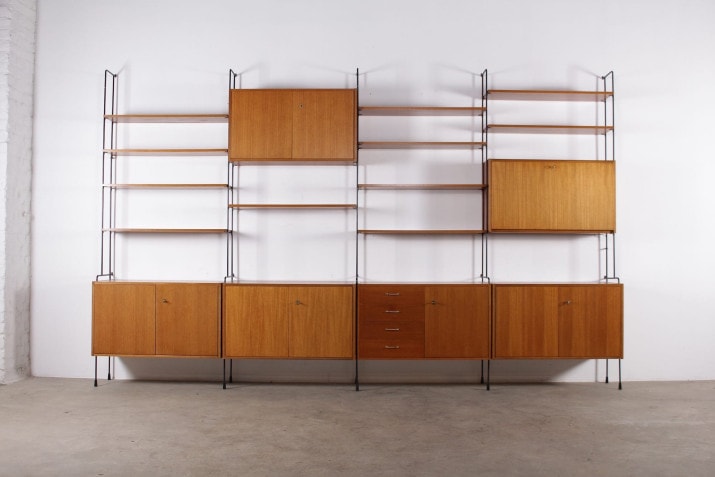 Large Ernest Hilker "OMNIA" modular wall shelf