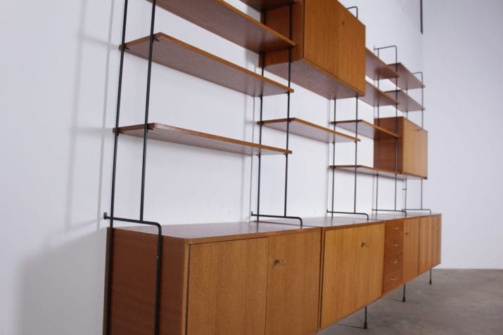 Large Ernest Hilker "OMNIA" modular wall shelf