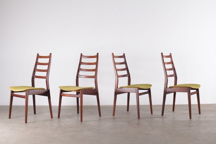 6 chairs in rosewood 1970
