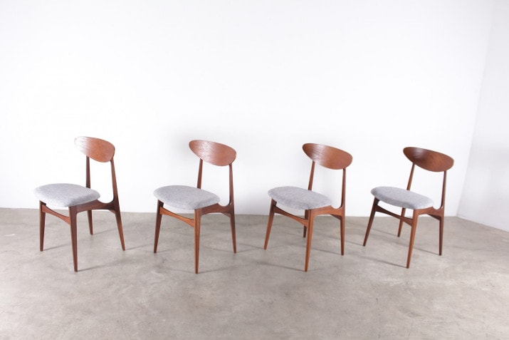 4 Deense teakhouten stoelen