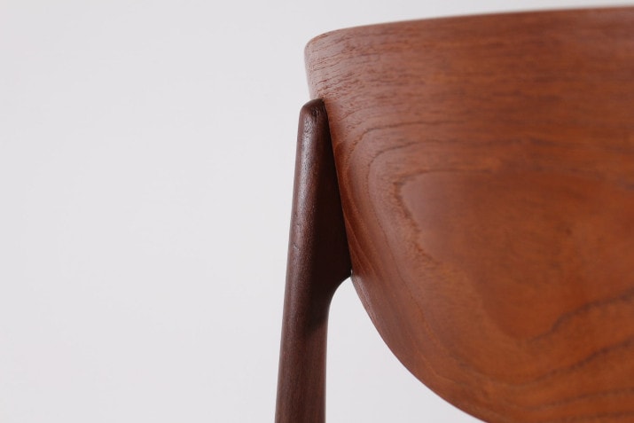 chaises vintage scandinave danemark teck tissus gris 8