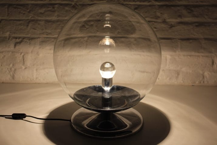 lampe vintage boule sphere chrome verre 2