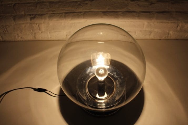 lampe vintage boule sphere chrome verre 3