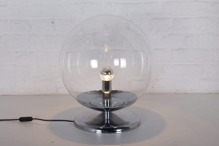 lampe vintage boule sphere chrome verre 5