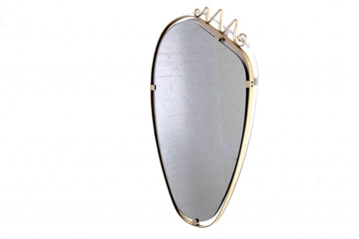 Free form" brass mirror