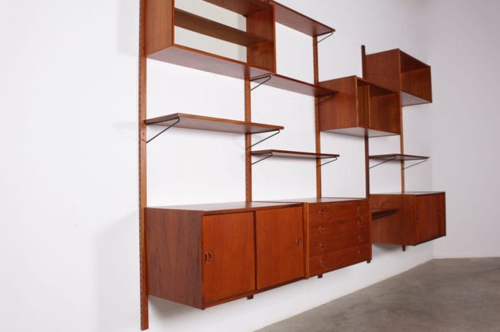 Scandinavian modular wall unit shelf