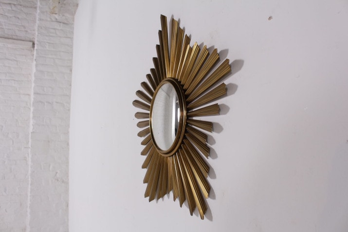 Convex brass sun mirror
