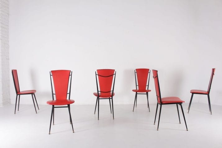 6 stoelen in de stijl van Colette Gueden
