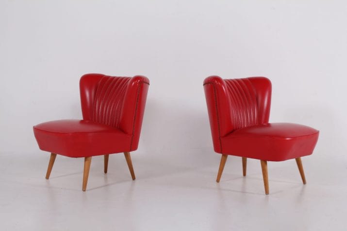 chauffeuse fauteuils cocktail skai rouge 2