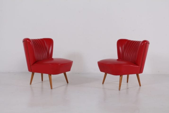 Pair of red cocktail chairs