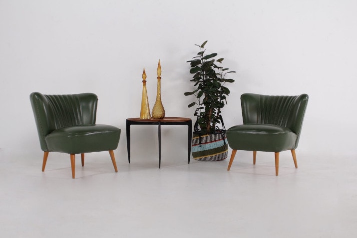 Pair of green cocktail chairs