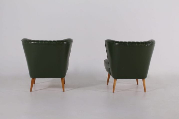 Paar groene cocktailstoelen