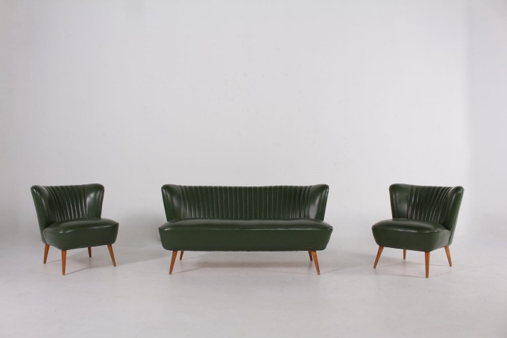 Pair of green cocktail chairs