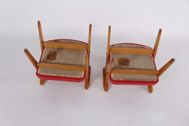 fauteuils compas skai rouge vintage 7