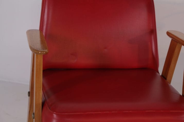 fauteuils compas skai rouge vintage 8