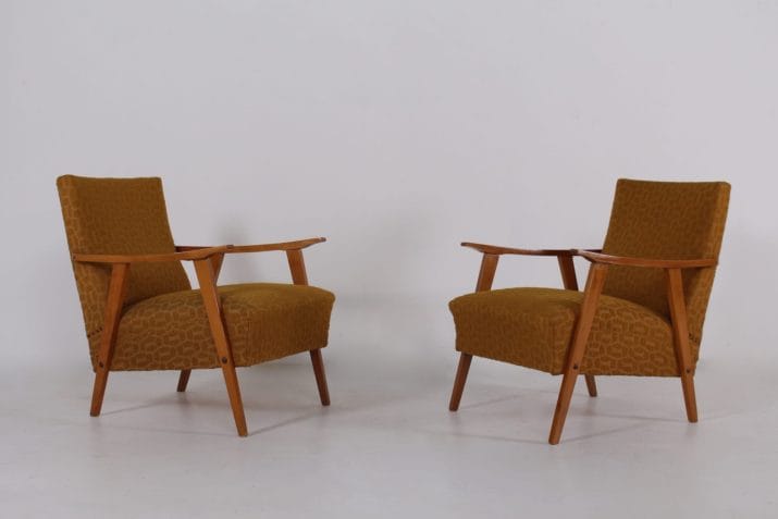 Pair of armchairs with armrests 50s