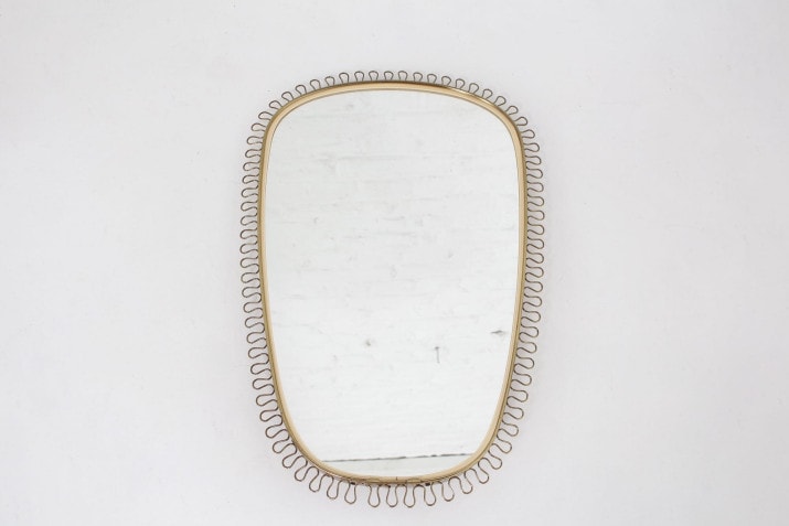 Oval mirror in brass Josef Frank