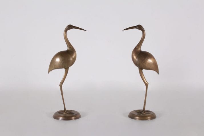 Pair of ibis in brass