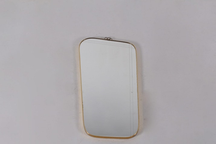 Asymmetrical mirror 1960 in brass