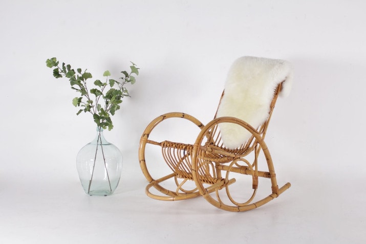 Bamboe schommelstoel Franco Albini stijl