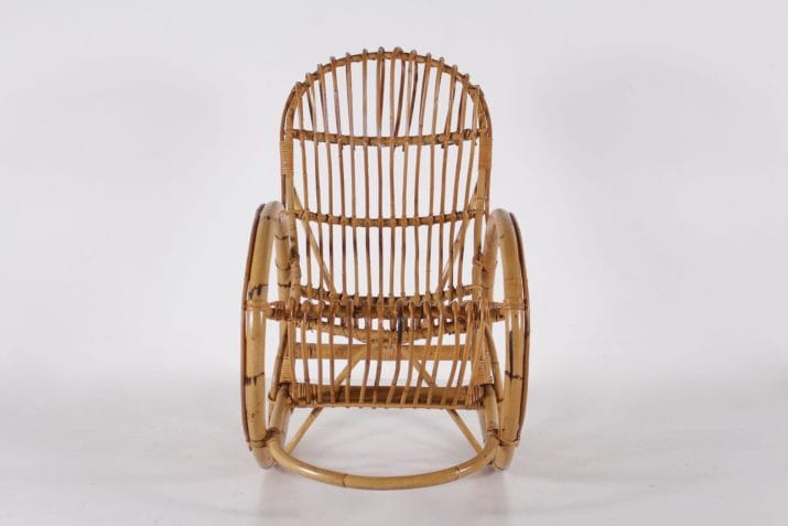 Bamboo rocking chair Franco Albini style