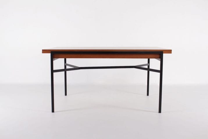 table moderniste acier allonges 2 1