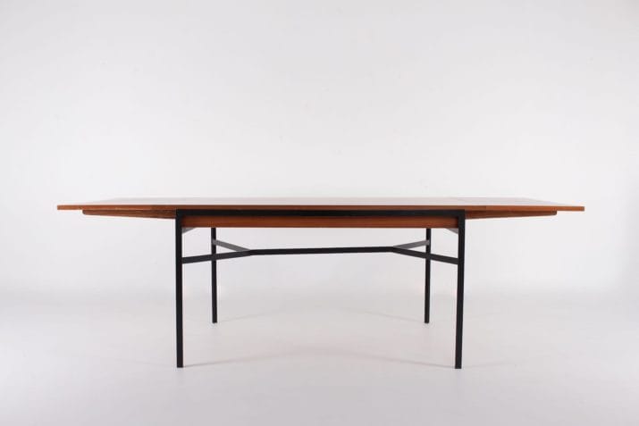 table moderniste acier allonges 4 1