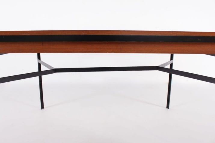 table moderniste acier allonges 5 1