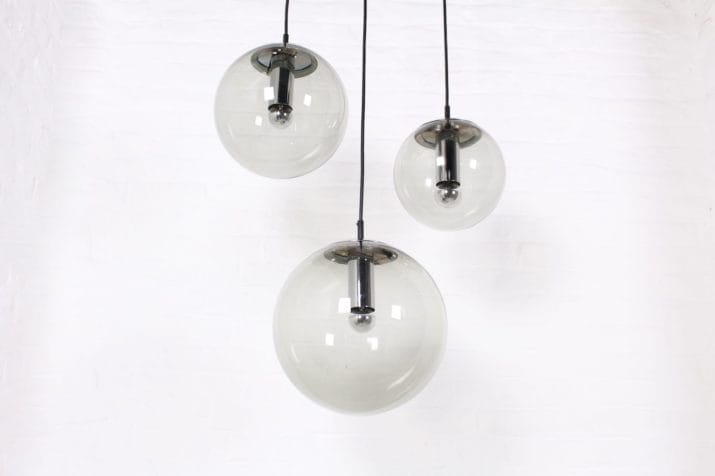 3 glass globes suspensions 1970
