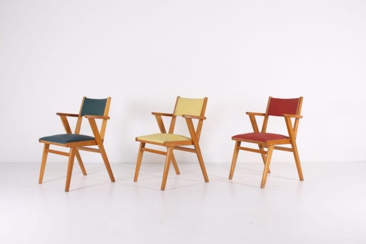 3 chairs with armrests
