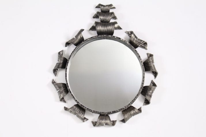 miroir brutaliste acier noir argent 1