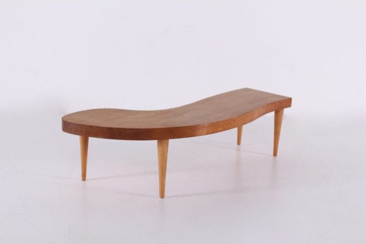 Free form coffee table in solid oak