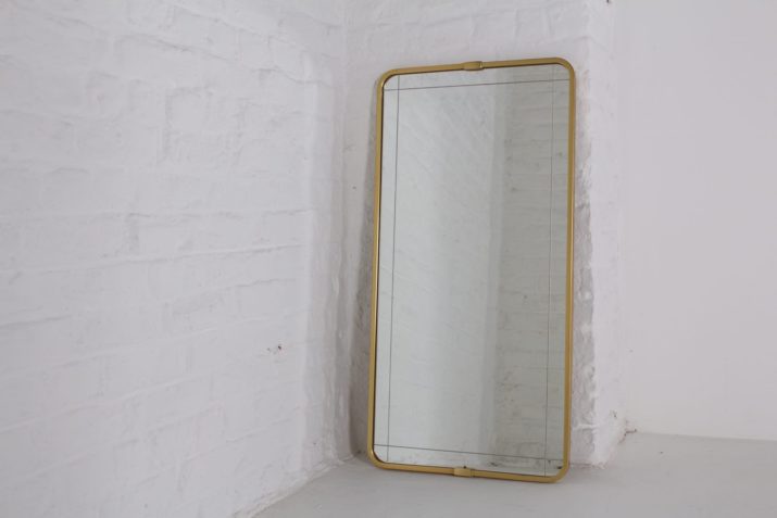 Large brass wall mirror