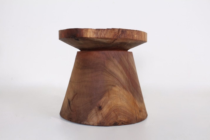 5 brutalist stools in solid rosewood