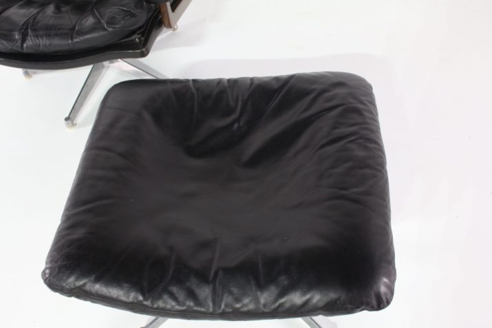 "King chair & its black leather ottoman