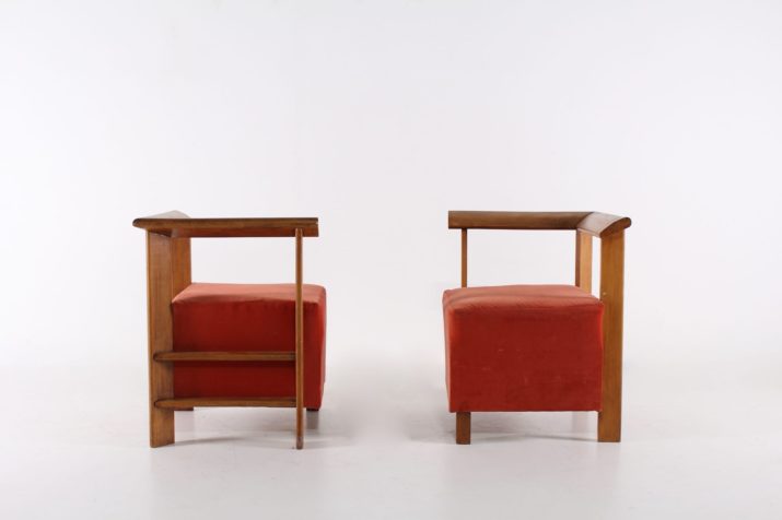 fauteuils coin velours orange corailIMG 9300