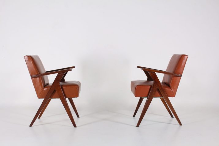 Pair of compass chairs 1950's