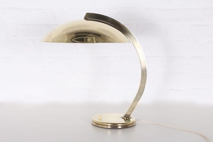 Bauhaus desk lamp in solid brass.