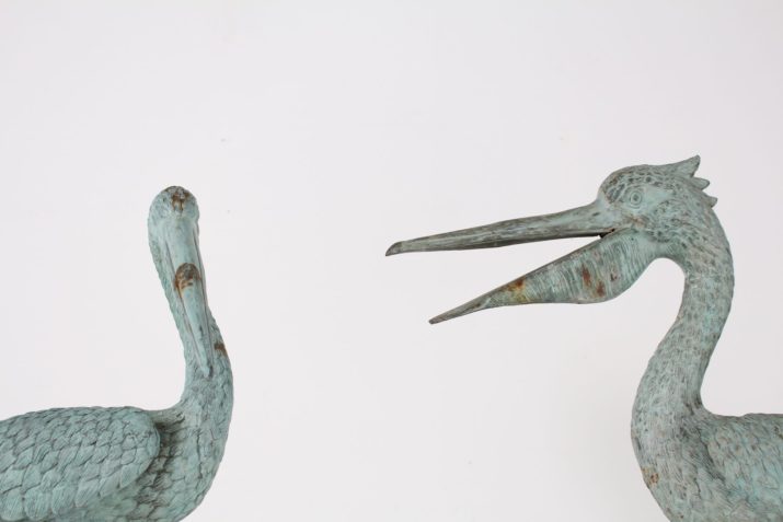 sculptures pelicans métal patine bronzeIMG 0149