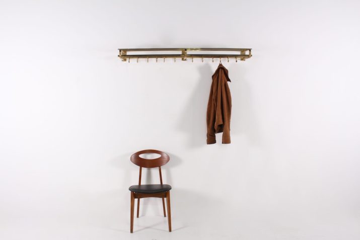Large art deco brass coat rack