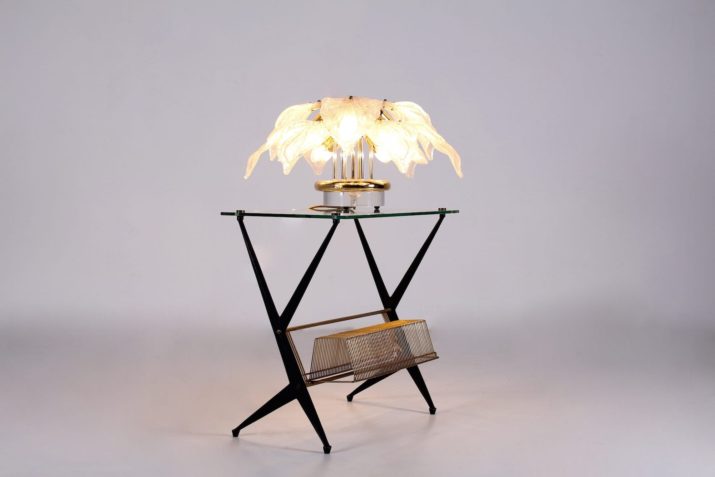 Lamp in brass and glass of Murano Novaresi
